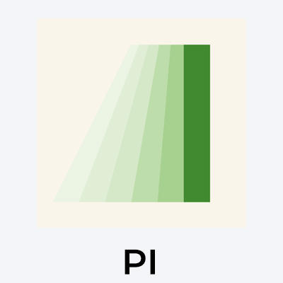 A green square with the word pi on it.